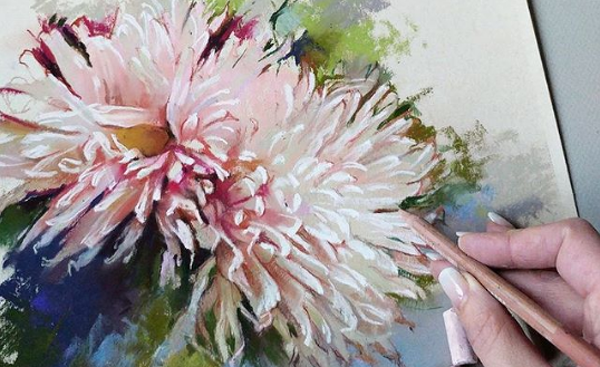 Веточки сирени. Пастельная живопись - Таткина (201_0.png